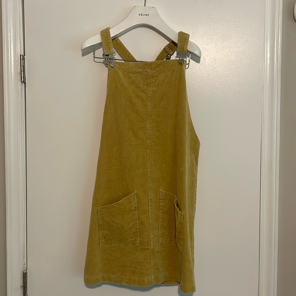 Corduroy overall mustard dress